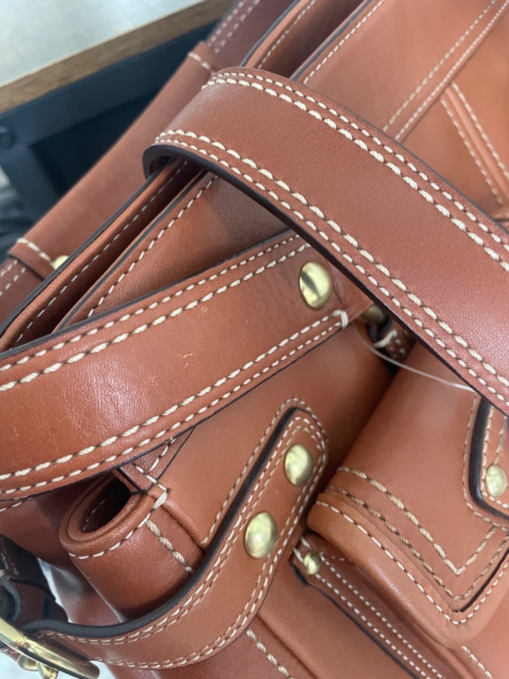 Vintage Coach Legacy Turnlock Leather Satchel in Whiskey, with original tags - Picture 9 of 16